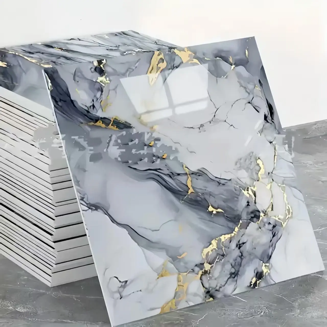 20pcs Luxury Marble Self-Adhesive Waterproof Tile Stickers, Easy Peel & Stick, Removable Surface Cover, Kitchen Bathroom Decor, DIY (11.8x11.8inch)