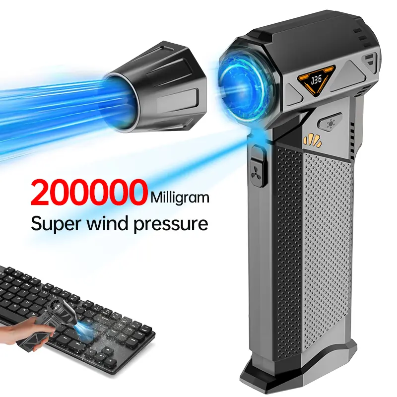 200000rpm High-Speed Blower with Electric Display, Mini Dust Removal Tool, Cordless Handheld Blower, Rechargeable Blower, Efficient Cleaning for Home & Office Use, Handheld Portable Blower, Super Power Blower
