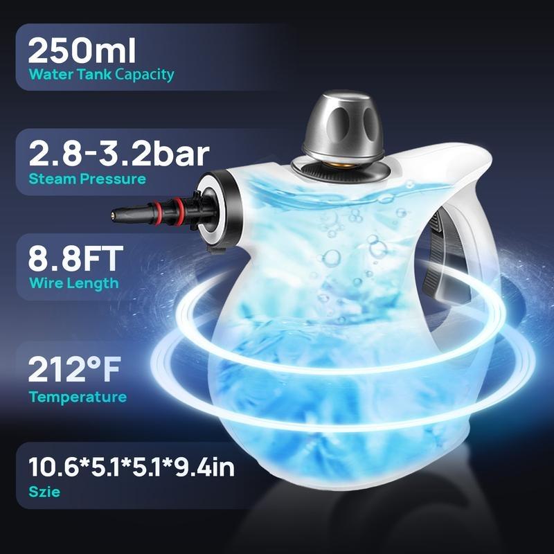 Pressurized Handheld Multi-Surface Natural Steam Cleaner with 12 pcs Replacement Parts , Multi-Purpose Steamer for Home Use, Kitchen and Car Pressurized Handheld Multi-Surface Natural Steam Cleaner with 12 pcs Replacement Parts , Multi-Purpose Steamer for Home Use, Kitchen and Car