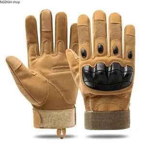 Tactical Gloves Monster Knuckle Hard Protection - Trendy Black Tan Full Finger Work Gloves with Shock Absorbent Palm & Breathable Fabric, Durable Anti-Slip Comfortable Design Perfect for Outdoor Hiking Driving & Summer Adventure Activities