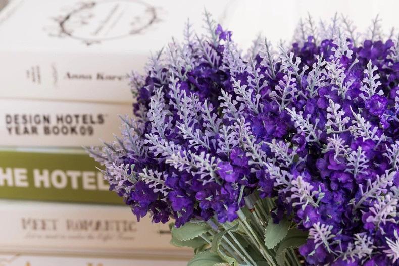 10 artificial lavender bouquets, fake flowers for outdoor decoration, silk flowers for flower beds and planters, 3-piece set