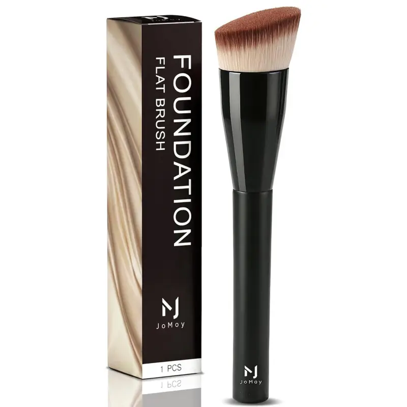 Flat Top Kabuki Foundation Brush - High-Density Soft Synthetic Bristles, Streak-Free Full Coverage, Quick Blending, for Beginners, Daily Makeup (1 PCS), Single Item, Face Makeup, No