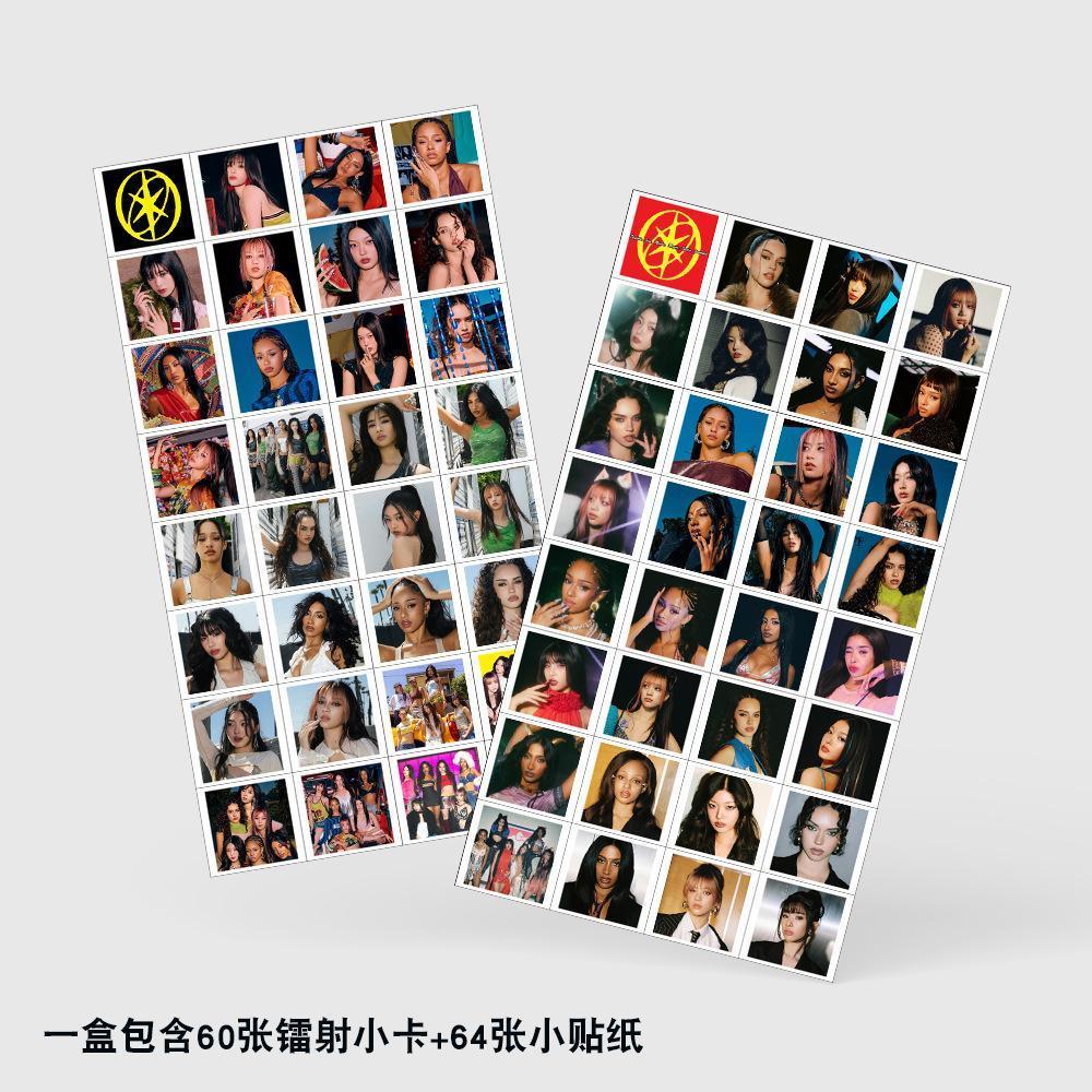 92Pcs/Set Kpop Idol KATSEYE New Album BEAUTIFULCHAOS Lomo Cards LARA DANIELA HD Printd Photocards Stickers MANON MEGAN Fans Gift
