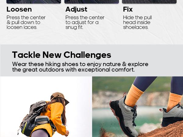 NORTIV 8 Women's Lightweight Comfort Hiking Shoes with Cord Lacing System & Rubber Sole for Outdoor Adventures - Responsive Cushioning & Aggressive Grip