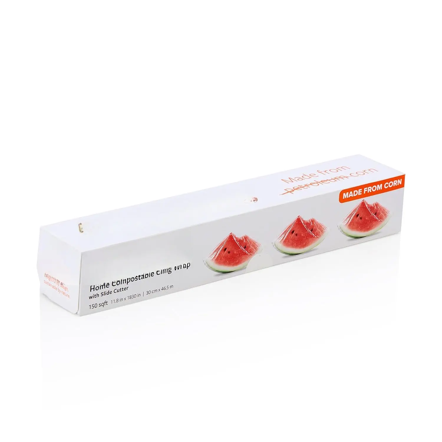 Compostable Cling Wrap, Dispenser with Slide  | A 150 sq ft roll made -based & plastic-free, with no microplastics—keeps  .