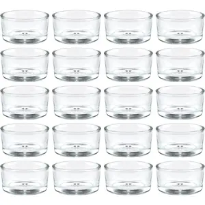 36 Pack Clear Glass Tealight Candle Holders 1.8 Inch Wide x 1 Inch High, Fit 1.5" Tealights, Bulk Ideal for Wedding Centerpieces Party Dinner Home Decor