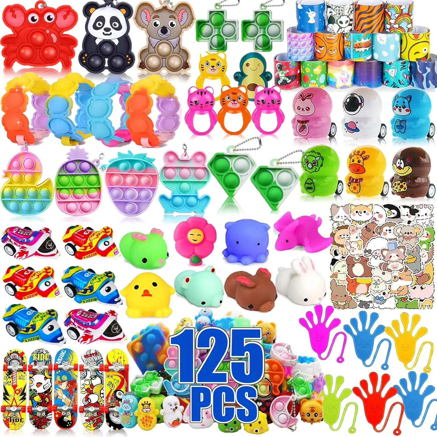 125 Pcs Treasure Box Toys for Classroom, Easter Basket Fillers, Party Favors, Pinata Filler, Goodie Bag Stuffers, Carnival Prizesfidget toys