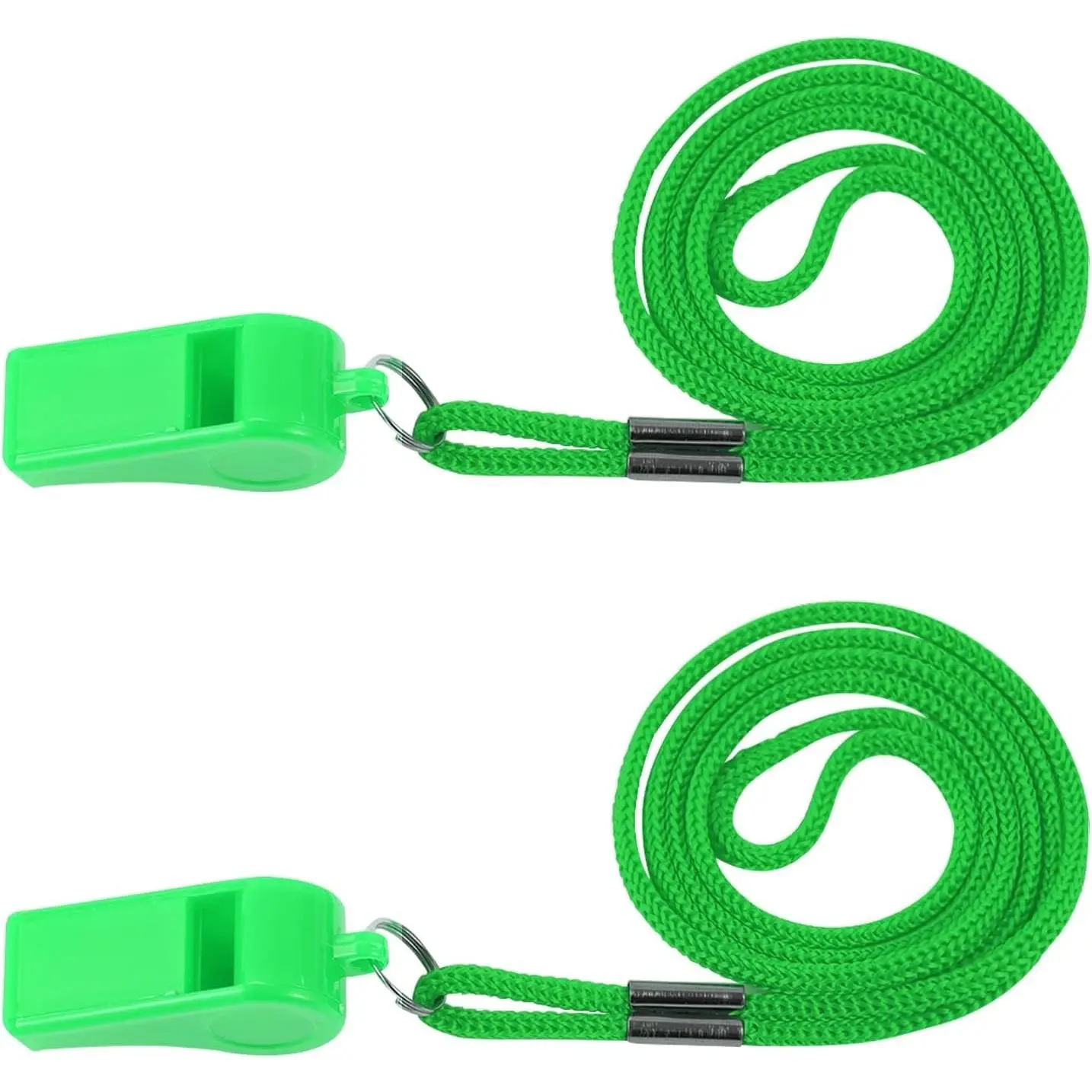 2 Pack Pink Sports Referee Whistles with Lanyard, Loud ABS Plastic Coach Whistles for Coaches, Teachers, Lifeguards & Emergency Use