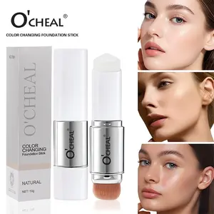 Temperature-Sensitive Foundation Stick, Medium Coverage, Long-Lasting, Non-Toxic, Includes Brush, Perfect for Natural Makeup Finish