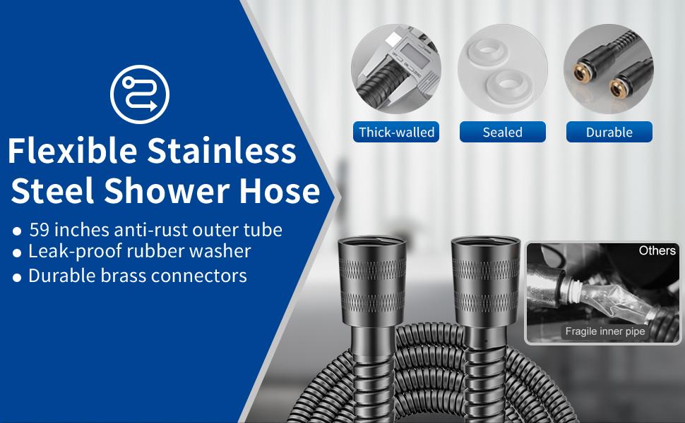 Ion Drops Shower Head with High Pressure (Clean Tub & Pet), Multi-Mode Shower Head with 60 Inch Hose, Filtered Showerhead Remove Chlorine, Massageable Shower Heads with ON/OFF Switch