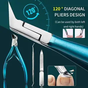 3pcs Ingrown Toenail Correction Kit, Nail Clipper, Cleaner & File,Nail Care Set / Pedicure Tools