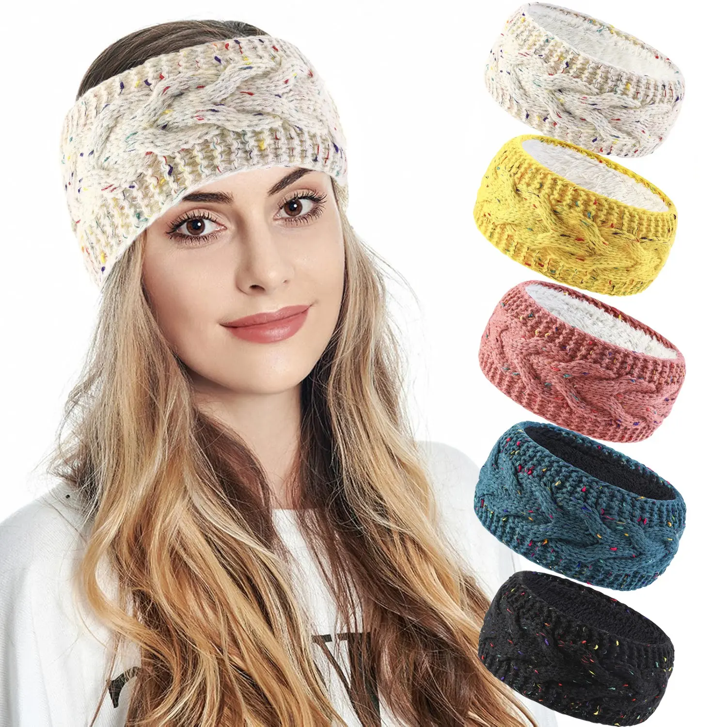 Knit Headband Elastic No Slip Stylish Hair Holder Unisex Lightweight Warm Head Warmer For Commuting Jogging Snow Sports Casual Daily Wear