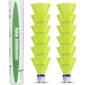 Badminton Birdies,Badminton Shuttlecocks for Backyard & Baseball Batting Practice,12 Pack Highly  & Durable Nylon/Goose  Shuttle Balls Set for Indoor Outdoor
