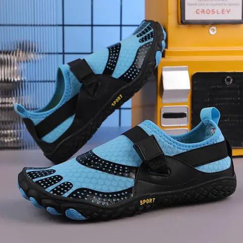 Men's river trekking shoes, wading shoes, beach shoes, reef non-slip men's quick-drying barefoot hiking shoes, swimming shoes, swimming water shoes, snorkeling shoes, suitable for beach vacations, camping, beach parties, five-finger men's shoes, soft, gym