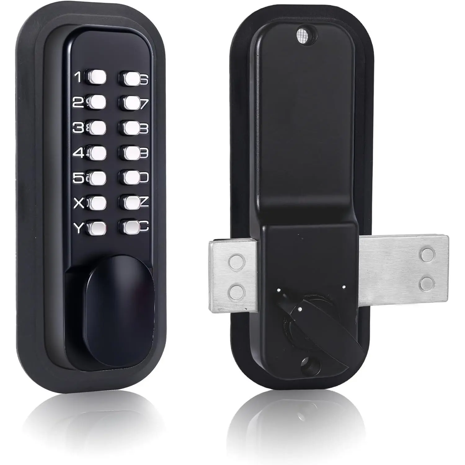 New Upgraded Gen-3 Outdoor Keyless Gate Lock,Mechanical Keyless Entry Door Lock with Surface-Mounted Latch, Mechanical Combination Lock for Bedroom,Garden,Yard, Warehouse Doors etc