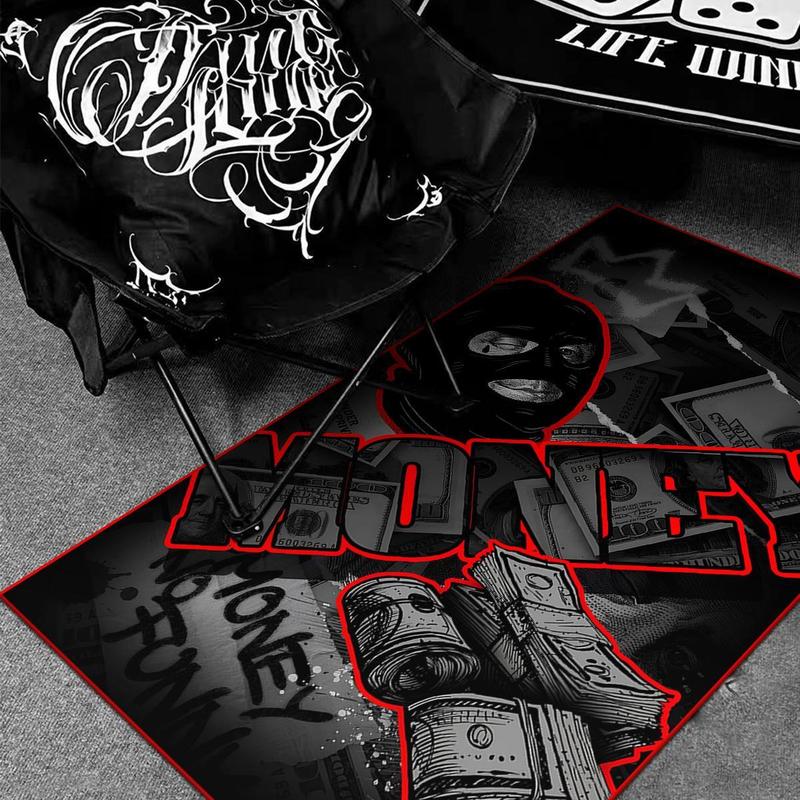 Money Pattern Floor Mat, Non-slip Soft Floor Carpet, Decorative Fluffy Rug, Modern Indoor Rug for Home Living Room Bedroom, Home Decor, Home Decor Rugs