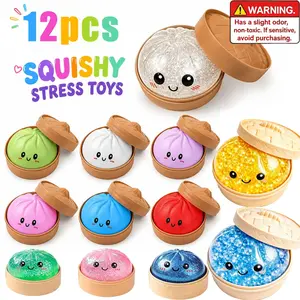 Stress Relief Squishy Toy, Slow Rebound Compression Stress Ball, Cute Baozi Office Desk Decoration, Adult Handheld Relaxation Toy
