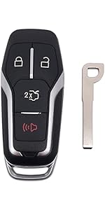 Key Fob Shell Case Replacement Fits for Ford F150 F250 2015 2016 2017 FCC ID:M3N-A2C31243300 P/N:164-R8117 Keyless Entry Remote Control 5 Button Pad Cover