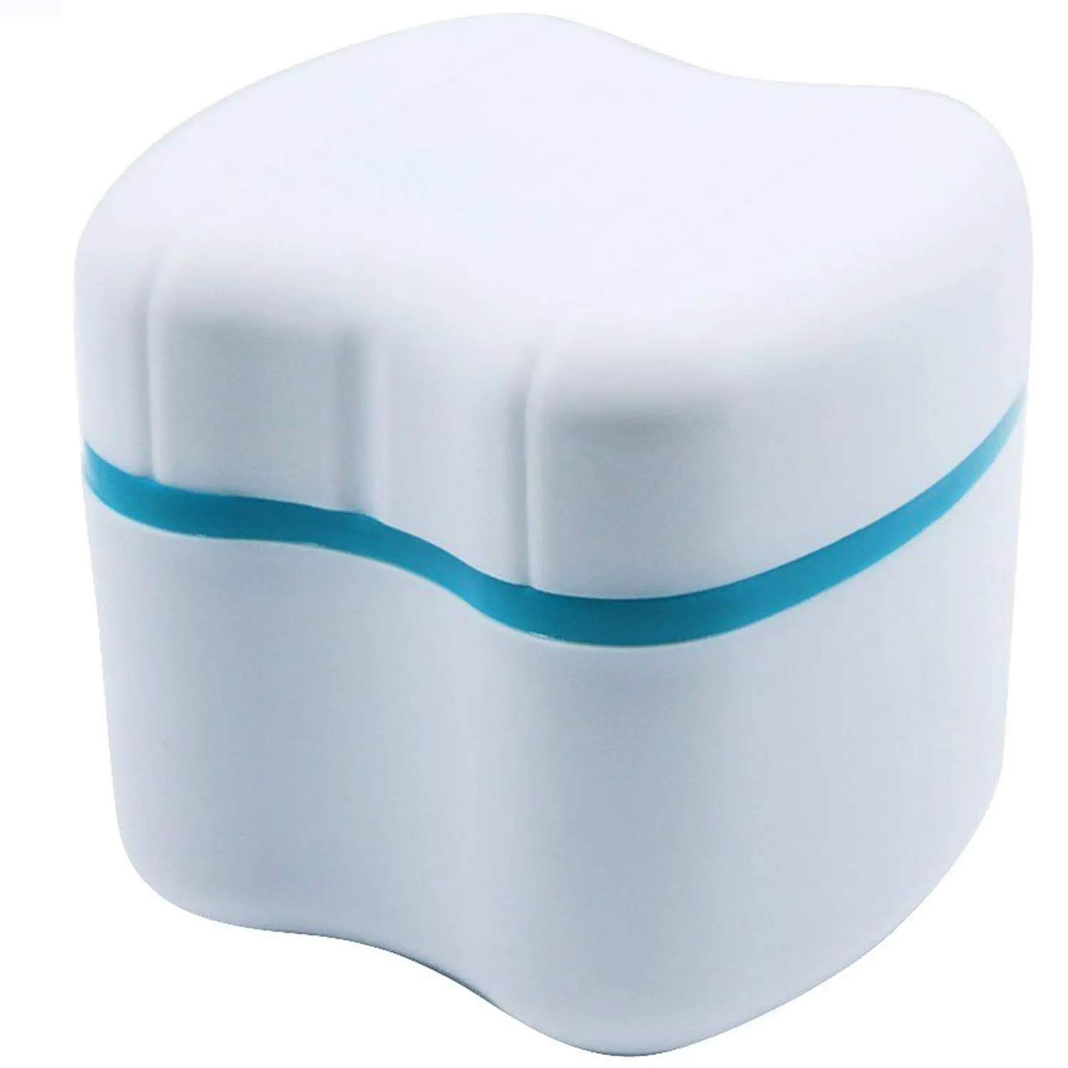 Upgraded Denture Case Dentures Box with Basket, Denture Brush Retainer Case, Denture Bath Cup Container Denture Holder, Retainer Cleaning Case for Safe Guarding Dentures