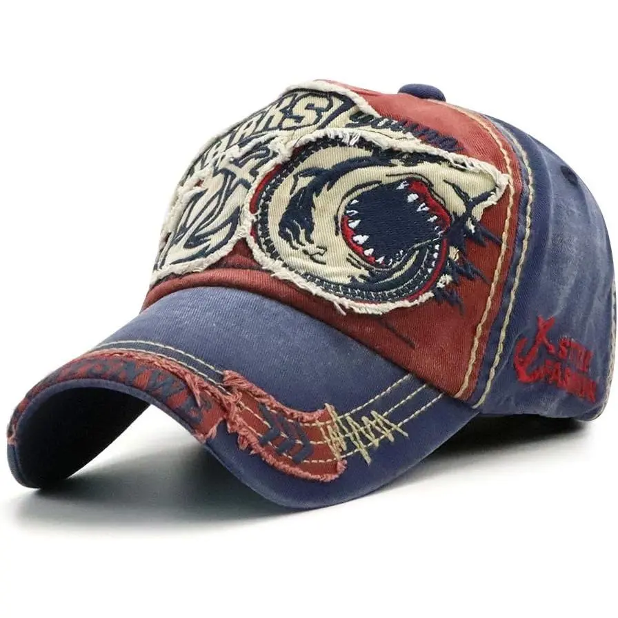 Men's Oilcloth Front Decor Washed Distressed Embroidery Baseball Cap Driver Trucker Hat with  &  Patch