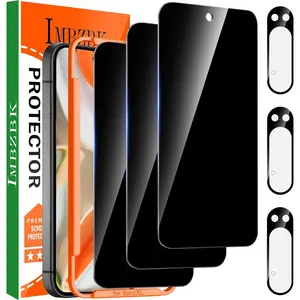 3 Pack  Screen Protector for  Pixel 9 Pro XL Tempered Glass Accessories 3 Pack Camera Lens Protector, Anti Spy Case Friendly Protector de Pantalla for Pixel 9 Pro XL
