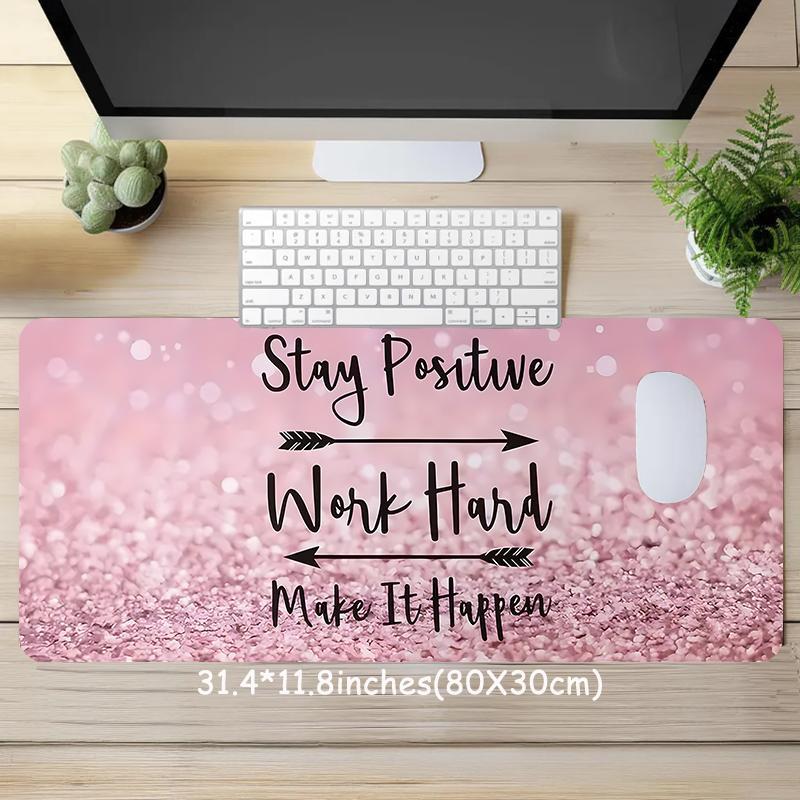 Pink Glitter Pattern Mouse Pad, Rectangle Gaming Mouse Pad, Non-slip Rubber Base Desk Mat for Office Home, Desk Accessories
