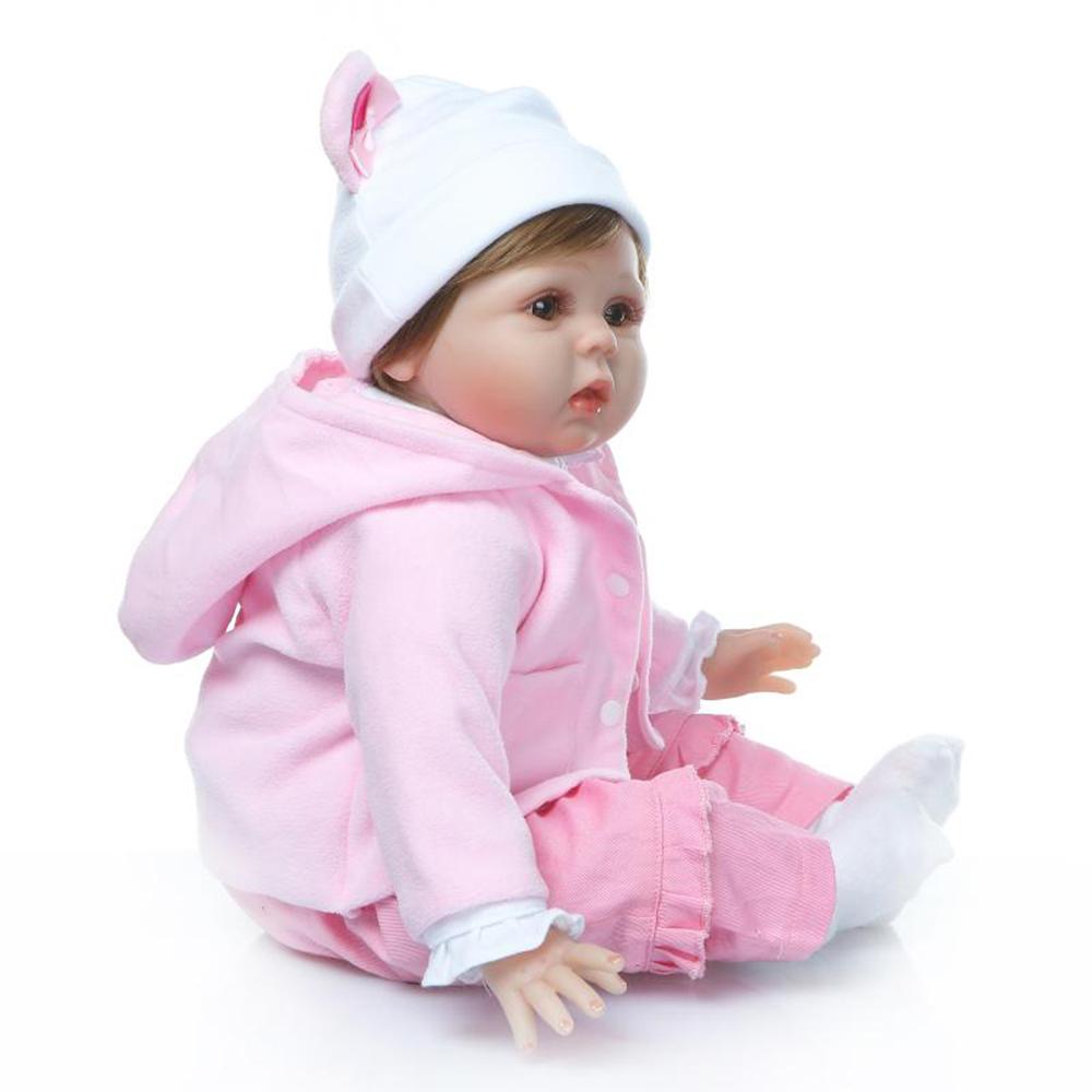 22 Inch Realistic Girl Doll With Bear Doll, Realistic Baby Girl Doll with Plush Bear Set, Lifelike Reborn Baby Doll Set, Lifelike Reborn Doll, Gift Toy For Kids, Reborn Baby Dolls