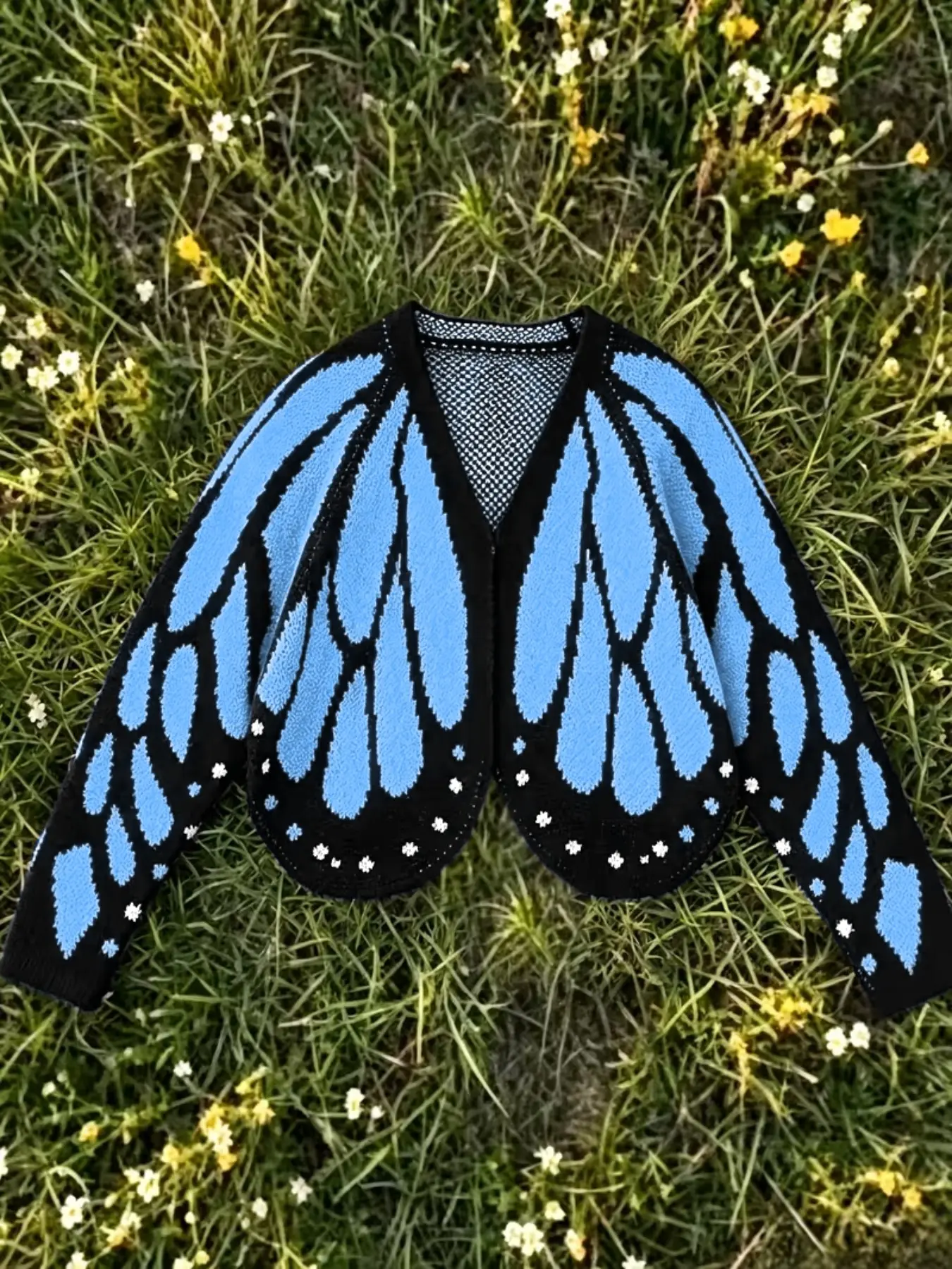 Women's Fall Winter Butterfly Wing Knit Cardigan, Vintage Y2K Boho Style, Perfect for Music Festivals, Travel, Daily Wear