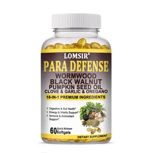 PARA Defense Softgels for Men and Women, Gut & Digestive Health Supplement with Black Walnut, Wormwood, Clove, Garlic, Turmeric, Pumpkin Seed, Oregano, Berberine & More - 60 Softgels