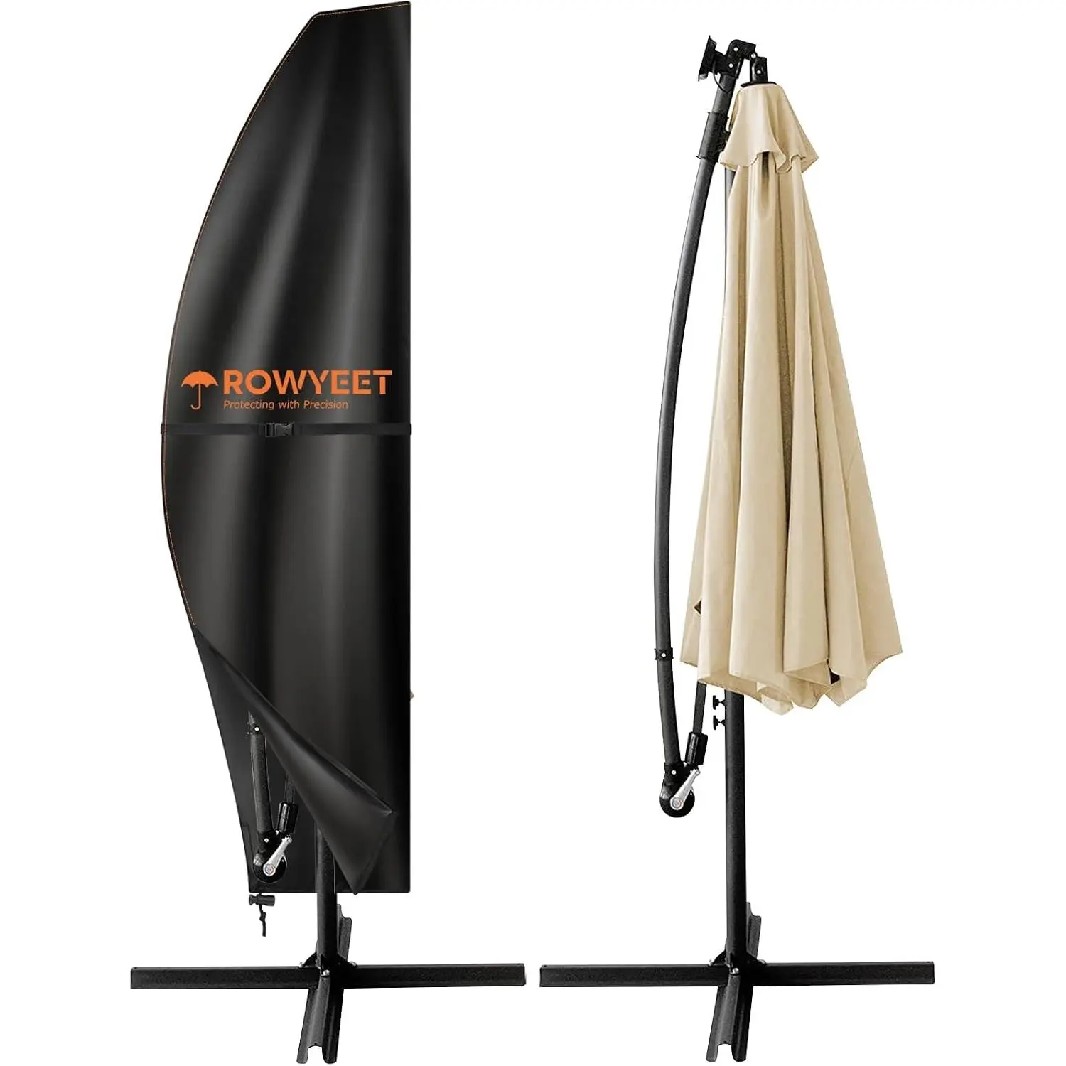 Patio Umbrella Covers for Outdoor Cantilever Umbrella 9-12Ft | Waterproof 420D Oxford Fabric UV-Resistant Protection for Offset Umbrella & Parasol, Fits Cantilever Umbrella 9′S/12′R
