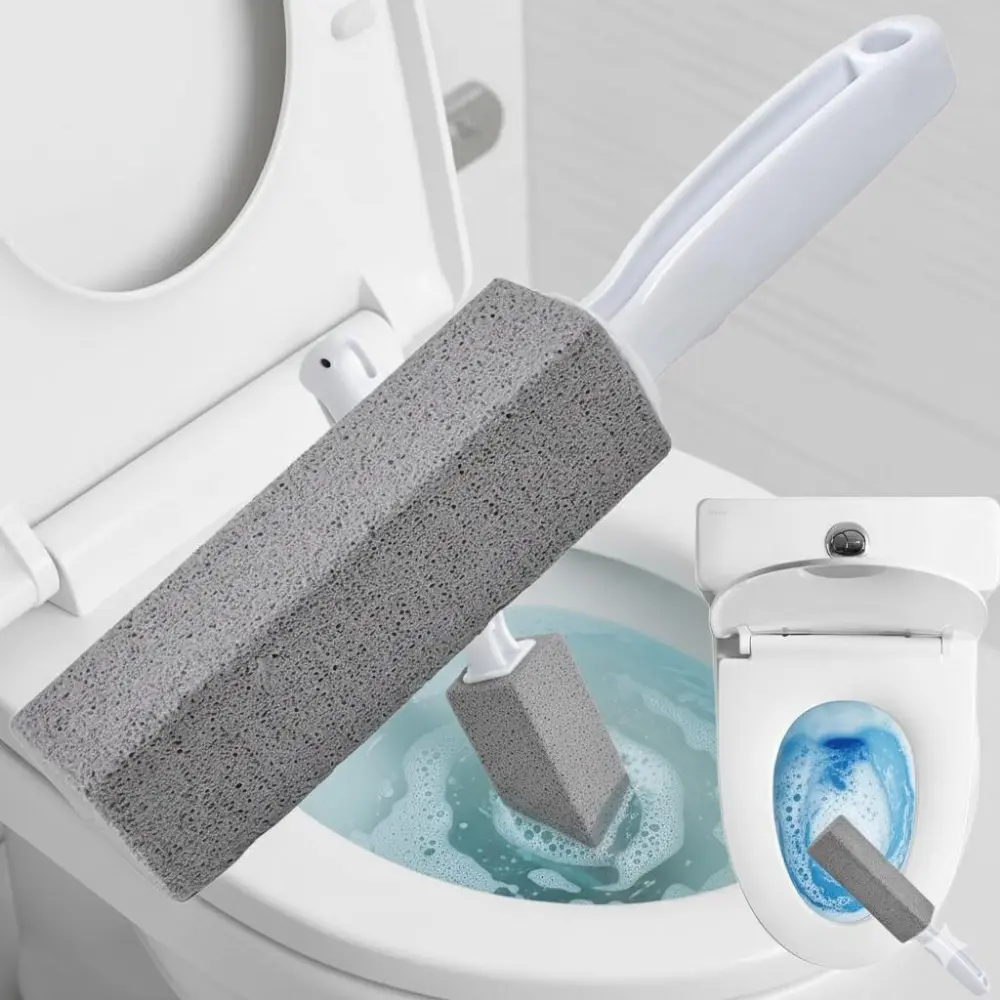 Handle Float Stone Toilet Brush, Powerful Limescale Remover for Toilets, Bathtubs, Pools, Tiles, Removes Rust and Limescale