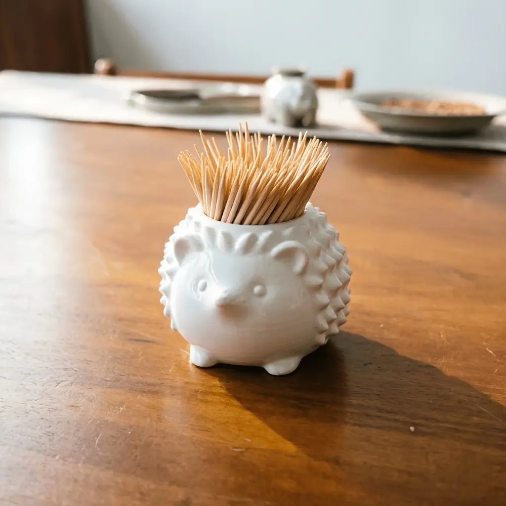 Cute Hedgehog Toothpick Holder, Dual-Use Multi-Functional Design, Plastic Material, Tabletop Organizer, Home Decor, Moving Gift, Birthday Present