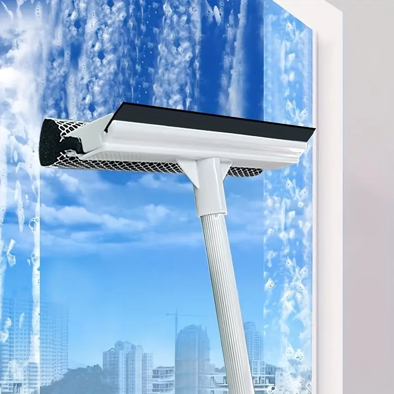 1pc double-sided glass window cleaning tool, extendable floor wiper mop, window cleaning brush, window scraper, household cleaning tool, holiday gift