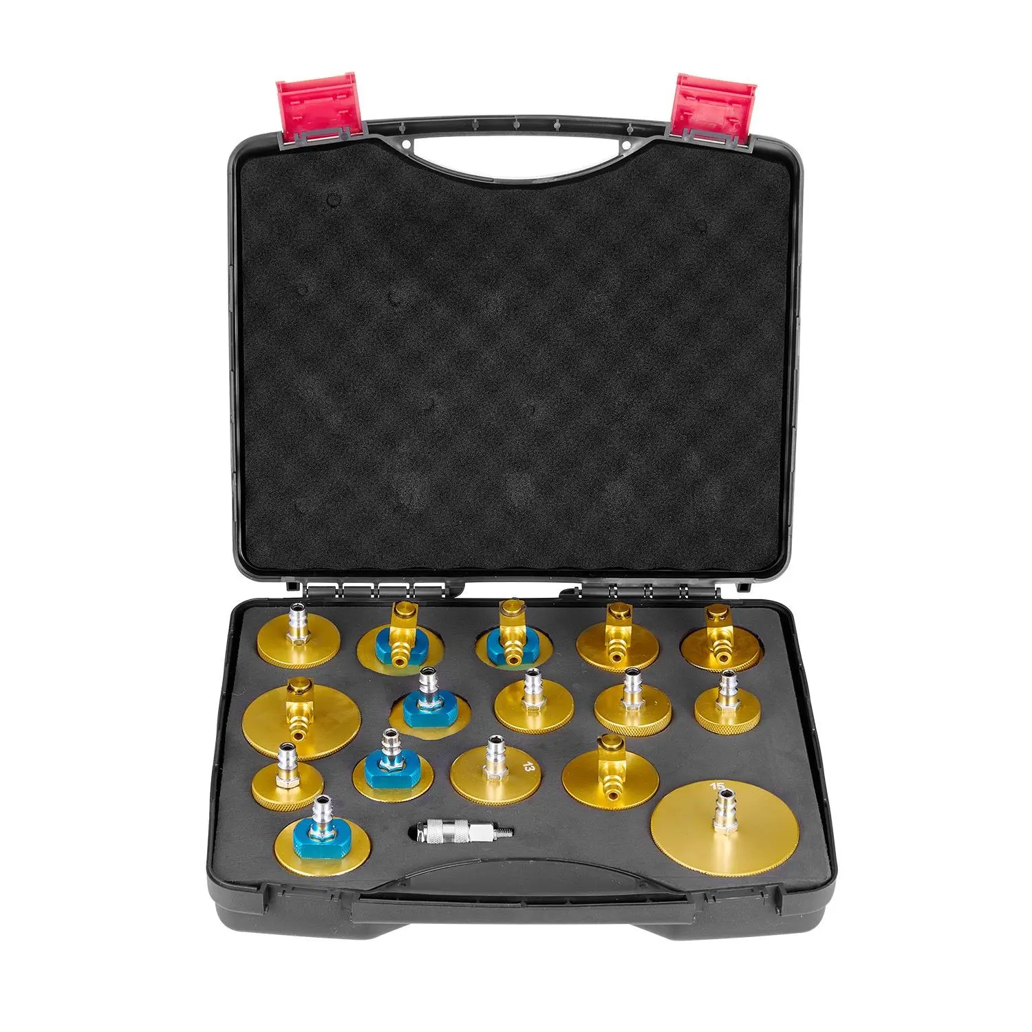 Brake Master Bleeder Kit, 17 Pcs, Professional Brake Bleeder Adapter Set with Complete Kit Handle, Durable Brake Bleeder Adapter for Brake Fluid Filling Fit for Most New Old Vehicles