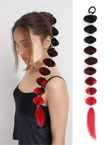 Lehanhair 22 Inch Colored Bubble Ponytail Extension withHair Ring Long Colored Hair Extensions for Girls Crazy Hair Accessories for Women