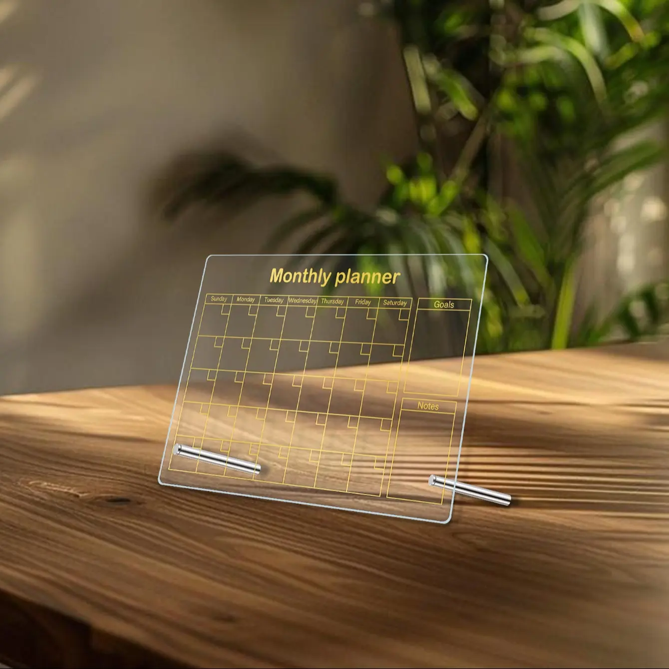 Transparent Acrylic Display Board Set, Erasable Memo Board, Portable Weekly Monthly Calendar, Desktop Writing Board, Includes 6 Whiteboard Pens