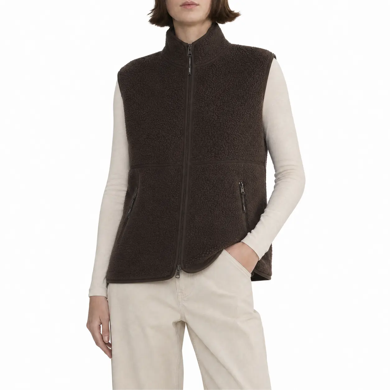 YimoonSherpa Fleece Vest for Women Trendy Warm Sleeveless Vests Jacket Lightweight Zip Coats with Pockets Fall Outerwear