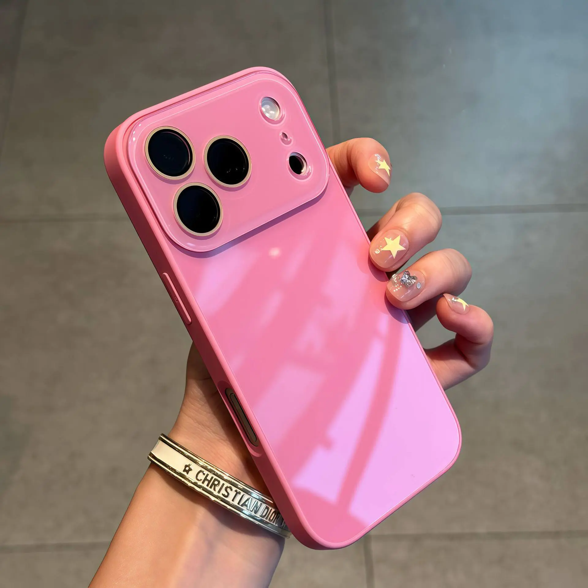 Luxury Crystal Texture Smartphone Casing - Skin-Feeling Solid Color Shockproof Protector, Phone Accessories for iPhone 17/16/15/14/13 Pro Max Series, Handheld