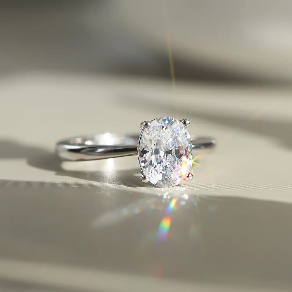 Women's D Color VVS HTHP Silicon Carbide Moissanite Engagement Ring - S925 Silver Setting with Electroplating, 3-Color Gems, Adjustable Tension Open Design, Unisex Adult-Fit, Synthetic Diamond Accent, Silver/Gold Options, Elegant Artificial Gemstone Ring,