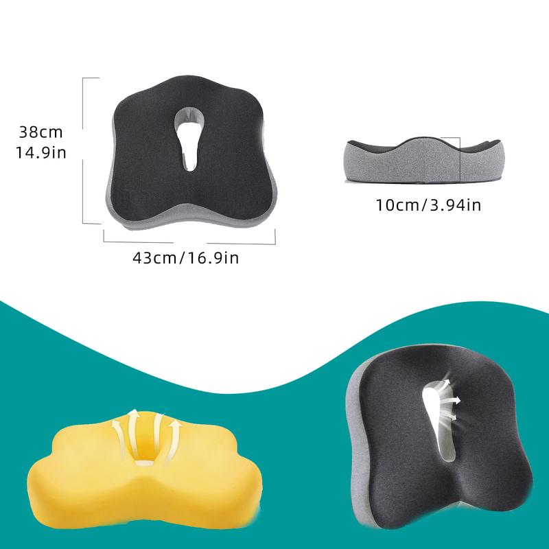 Concave U-shaped donut pillow for office, car, and home seats. Memory foam pillow with washable and breathable cover, suitable for long-term sitting, for office chairs, gaming chairs, and car seat upgrades, Seat Cushion Pad