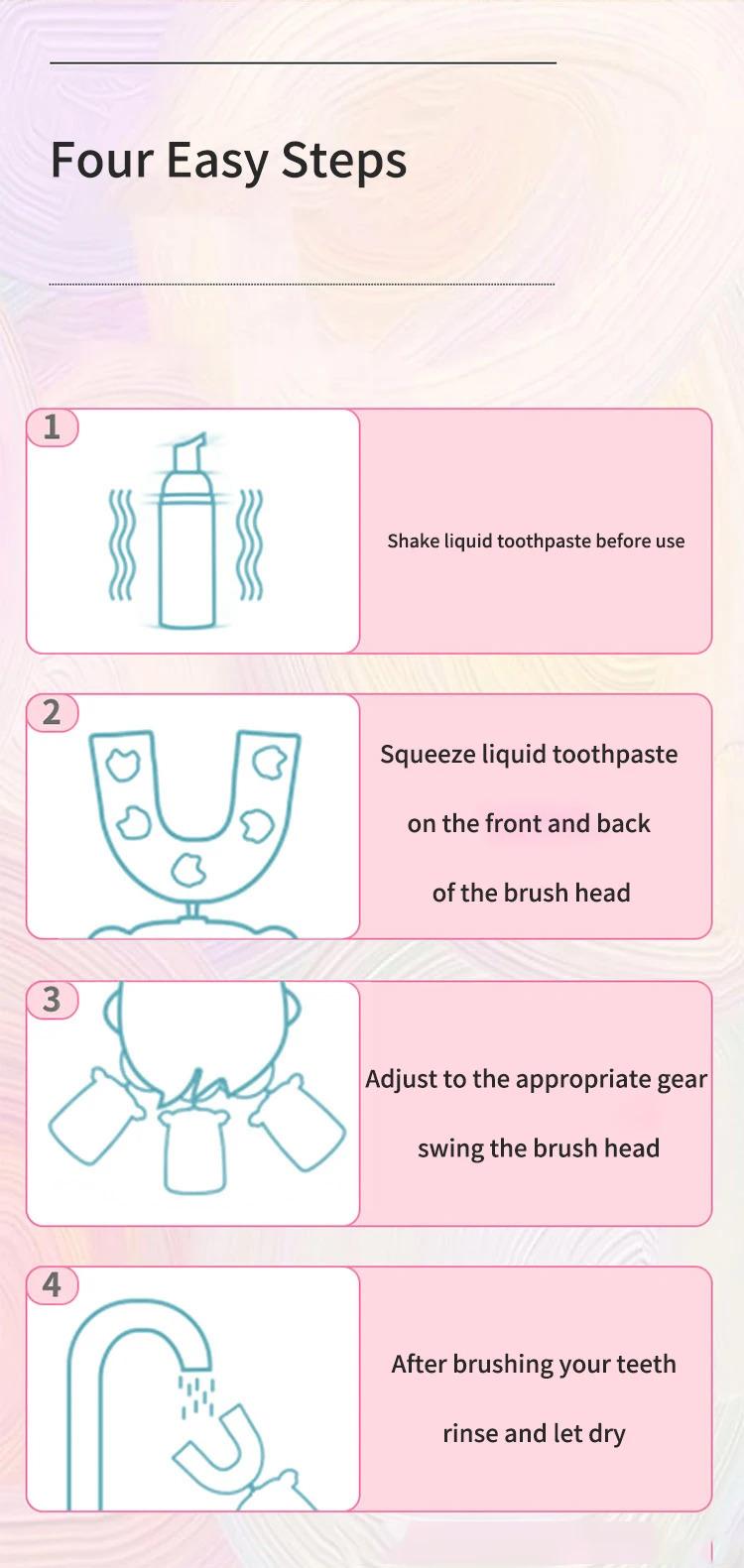 360° Ultrasonic Electric Toothbrush U Shaped for Adults Sonic Vibrations Tooth Brush with Charging Base Blue LED Light Whitening