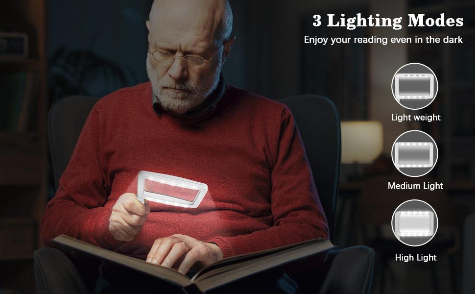 STANDARD GOODS Magnifying Glass for Reading, Rechargeable 4X Full Page Book Magnifier, Magnifying Glass with Light 3 Modes, Folding Handheld Reading Magnifiers for Seniors Elderly Low Visions,Black STANDARD GOODS Magnifying Glass for Reading, Rechargeable 4X Full Page Book Magnifier, Magnifying Glass with Light 3 Modes, Folding Handheld Reading Magnifiers for Seniors Elderly Low Visions,Black