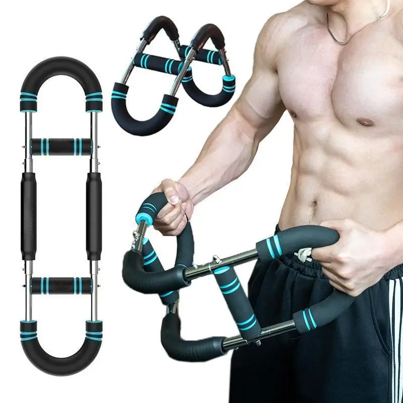 Adjustable Strength Training Equipment, Detachable Power Twister Bar for Chest and Arm Workouts, Portable Hand Grip Strengthener for Men's Home Fitness, Arm Exercise Equipment