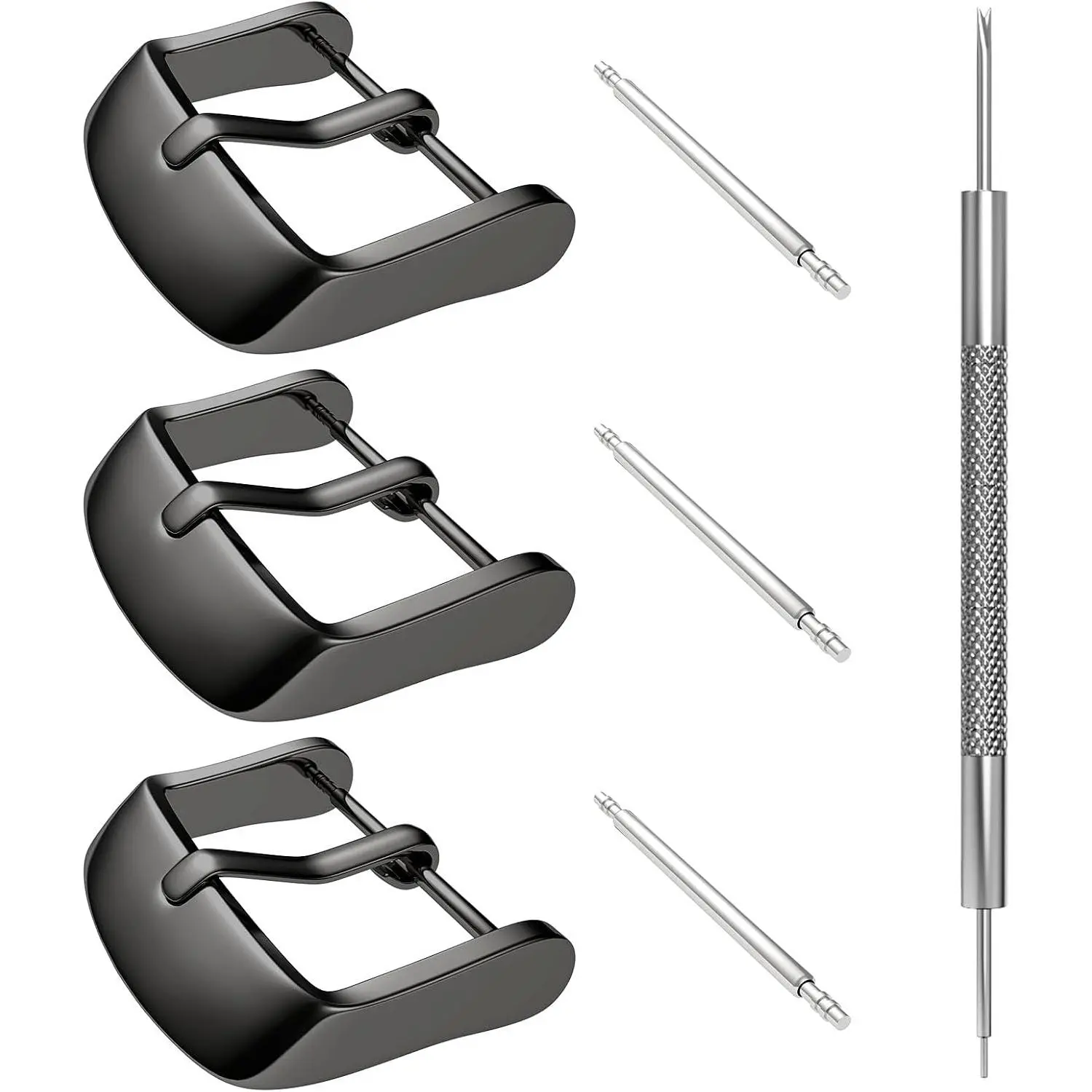 Watch Band Clasp Set -  Stainless Steel  Buckle with PVD Finish, Compatible for Watch Straps