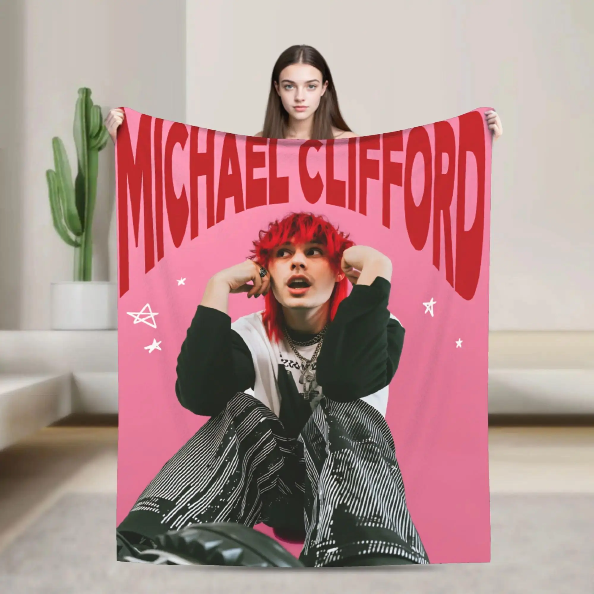 Michael Clifford Flannel Blanket – Music Fan Throw for Bedroom Decor, Concert Memories, Lounge Spaces and Gifts