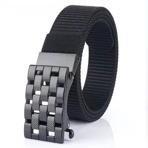 Thickened Nylon Belt for Casual Jeans,Stylish Automatic Buckle Waist Belt,Fashionable Alloy Buckle