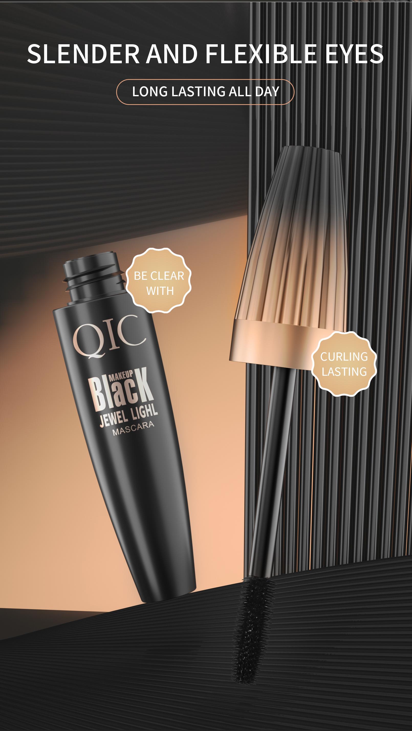 4D Waterproof Q835 Mascara - Single Item, Large Size, Encrypted Brush, Long-Lasting, Thickening, Curling, Smudge-Proof Beauty Cosmetic for Eye Enhancement, Durable Makeup Tool