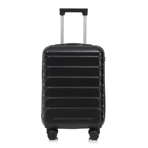 20 Inch Luggage Carry on Suitcase ABS Hard Shell Travel Checked Luggage - Scratch Resistant Surface Four Multi-Directional Wheels,  With Combination Lock. (Black)