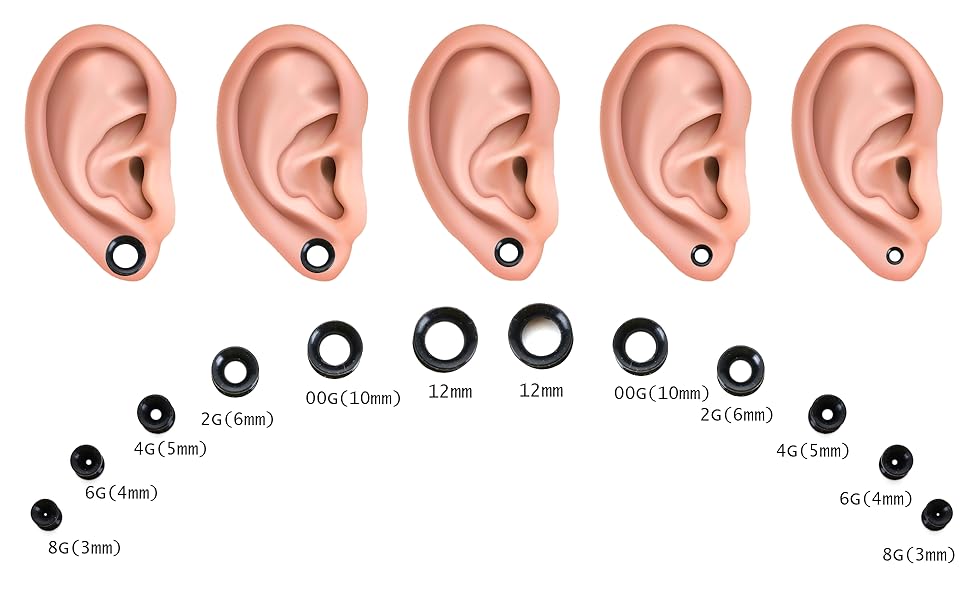 FASACCO 86Count Ear Stretching Kit Acrylic Tapers and Plugs Spiral Tapers Silicone Tunnels Gauges Expander Set Ear 14G-00G Body Piercing Jewelry Set FASACCO 86Count Ear Stretching Kit Acrylic Tapers and Plugs Spiral Tapers Silicone Tunnels Gauges Expander Set Ear 14G-00G Body Piercing Jewelry Set