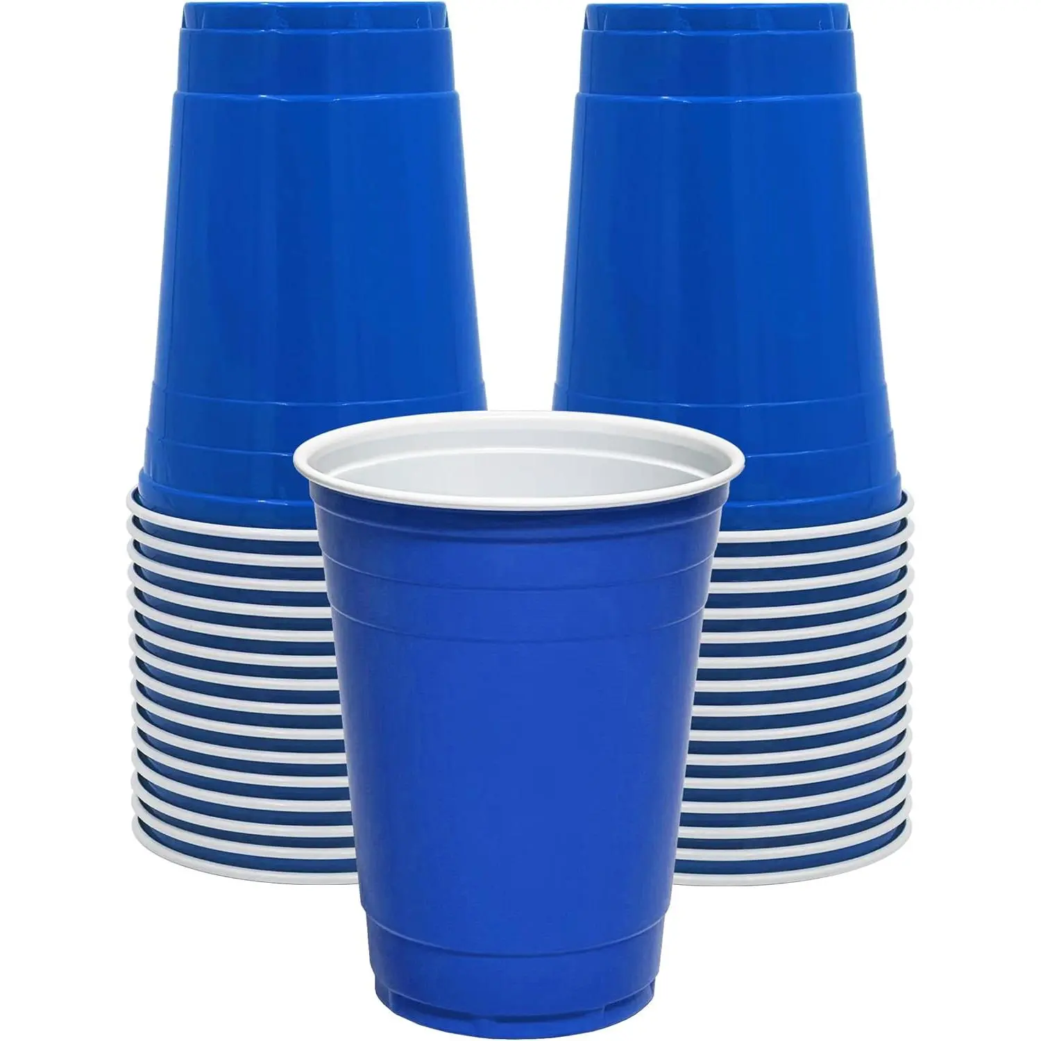 Blue Plastic Party Cups [Pack of 30]- 16oz Disposable Drinking Glasses- Colored Plastic Glasses For Iced , Smoothies, Punch, ,  & Cold Drinks- Beerpong Cups